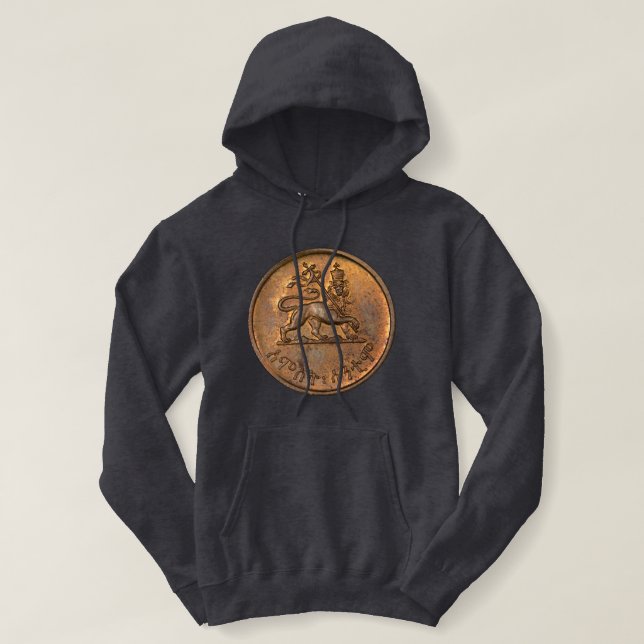Lion de Juda - Lion Rasta à capuche - Reine Sweat  (Design devant)