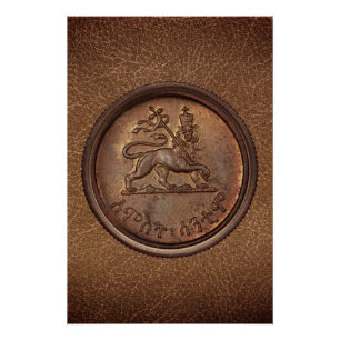 Lion de Judah Jah Rastafari Reggae Roots Affiche