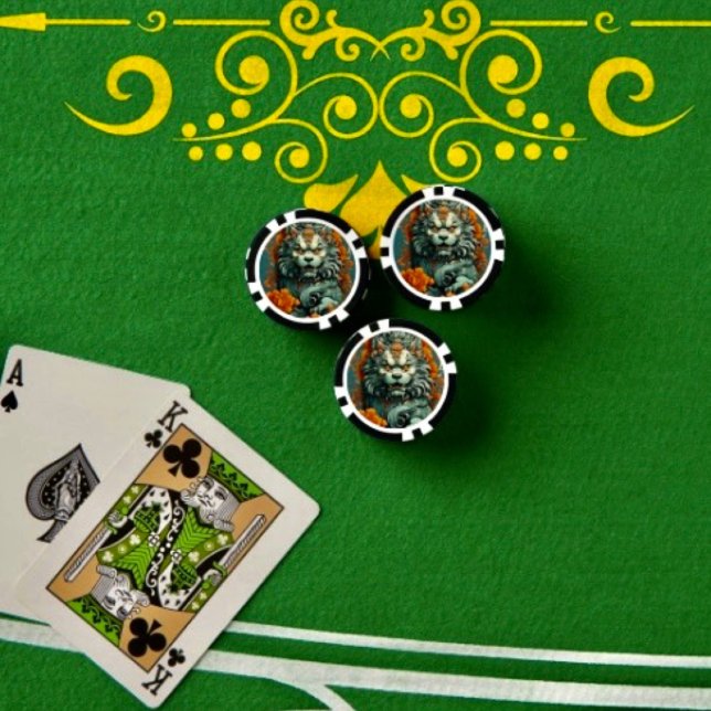 Lion de la sagesse poker jeton de poker (Flu Lion of Wisdom Poker Chip Casino Game Night Gift Set)
