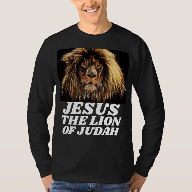 LION DE T-shirts CHRÉTIENS JUDAH JESUS (Devant)
