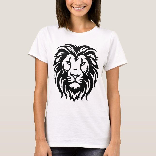 Lion Drawing T-Shirt – Creative Sketch Style Graph (Devant)