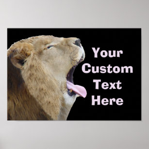 Lion Drôle Avec La Langue Sortie Poster Imprimer