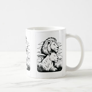 Lion et lioness Mug - Coupe de café Lion Protecteu