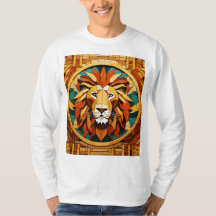 Lion géométrique Mandala T-shirt Designs Des
