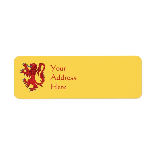 Lion Gules effréné Étiquette D’adresse Retour