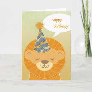 Lion Head Bonne carte d'anniversaire