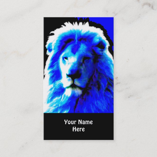 Lion Head carte de visite bleu noir (Devant)