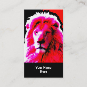 Lion Head rose carte de visite noir
