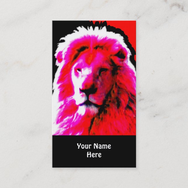 Lion Head rose carte de visite noir (Devant)