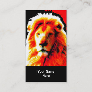 Lion Head Rouge carte de visite noir