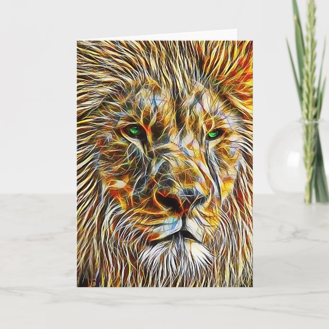 Lion Head Toute Occasion Vierge Carte de voeux (Devant)