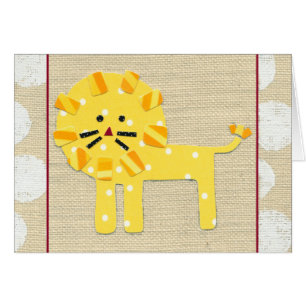 Lion jaune avec le pois blanc