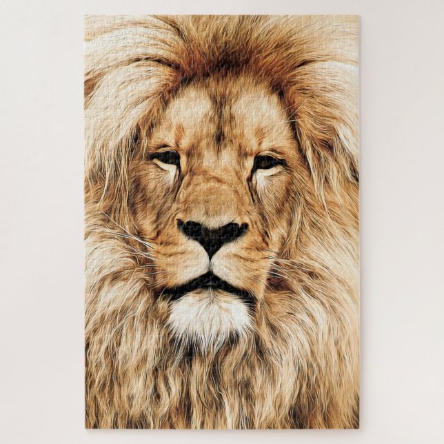 Lion Jigsaw Puzzle Face Photo (Vertical)