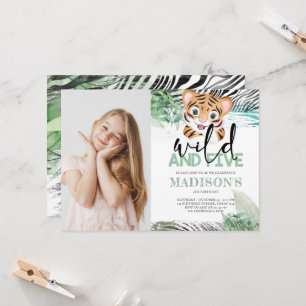 Lion Jungle Cute 5e Anniversaire Photo Invitation