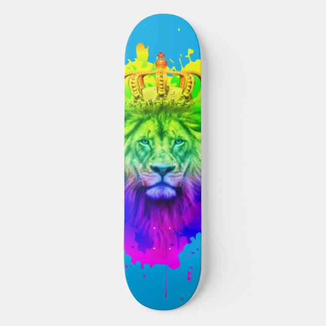 Lion King Skateboard Deck aux couleurs Abstraites! (Recto)