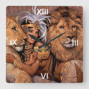 Lion Lion Lioness Jungle Princess Horloge murale