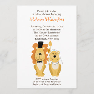Lion & Lionness 5x7 Invitation de douche nuptiale