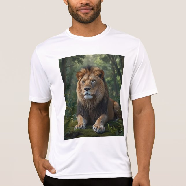 Lion majestueux dans la forêt T-shirt (Devant)