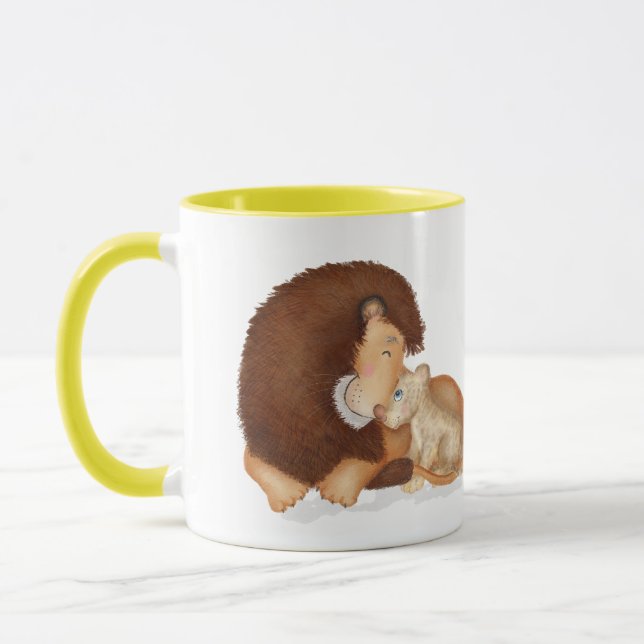 Lion mignon et petit "Meilleur papa jamais" mug (Gauche)