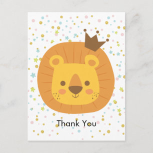 lion, mignonne carte de remerciements