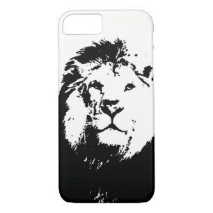 Lion noir et blanc iPhone 7 Coque