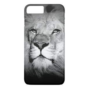 Lion noir et blanc iPhone 7 Plus Coque