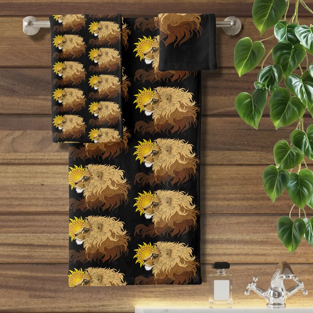 Lion noir jaune Mandal Sun (Créateur téléchargé)