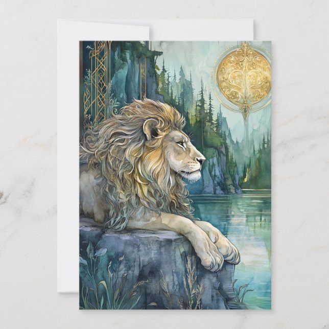 Lion of the Enchanted Realm Fantasy Art Flat Card (Devant)
