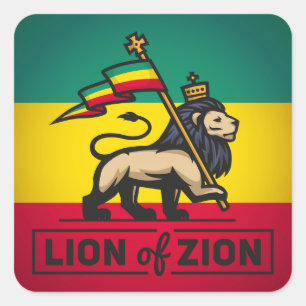 Lion of Zion - Haile eux - Rastafari Sticker