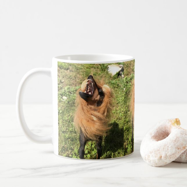 Lion Puppy Mug w Manchester Terrier (Avec donut)