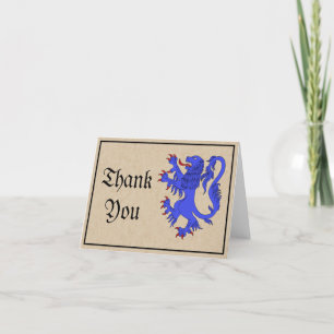 Lion Rampant Azure Carte de remerciements