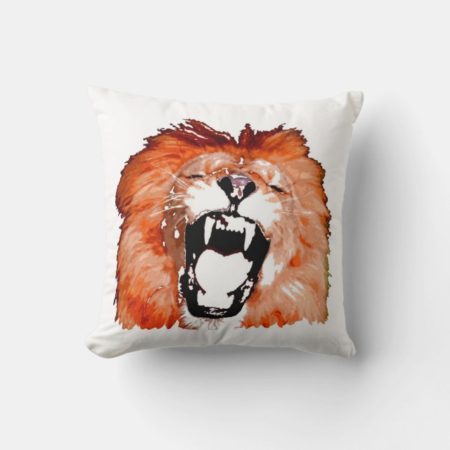 Lion Roaring Coussin américain MoJo (Recto)