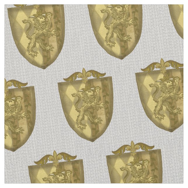 Lion Shield Surnom famille Crest tissu (Fermer)