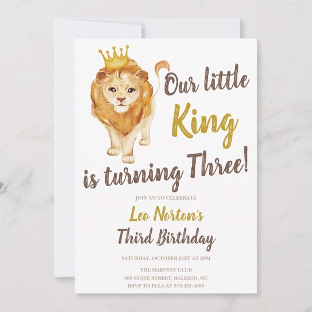 Lion Tout âge Anniversaire Invitation (Devant)