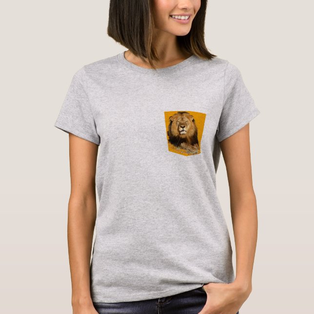 lion tshirt poche design mémoire cecil le lion (Devant)