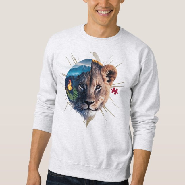 Lionceau Sweatshirt Basique Split-Face - Element D (Devant)