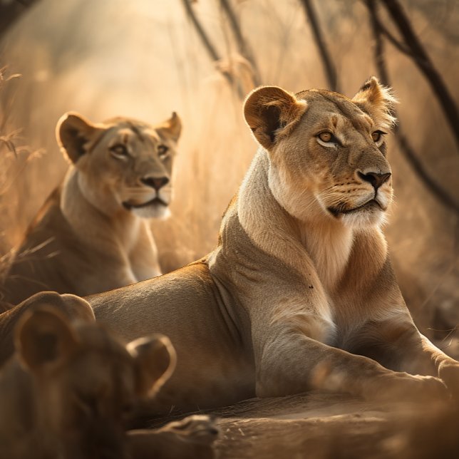 Lioness se reposant à l'ombre - Lion Jigsaw Puzzle (Créateur téléchargé)