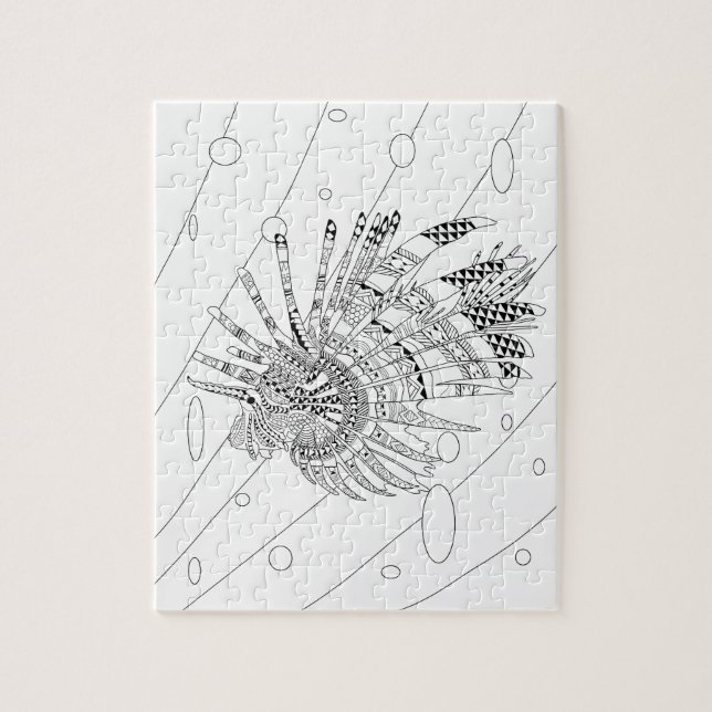 Lionfish Adult Coloring Puzzle (Vertical)