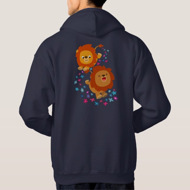 Lions Caricatures Dans Le Sweat - shirt à capuche  (Dos)