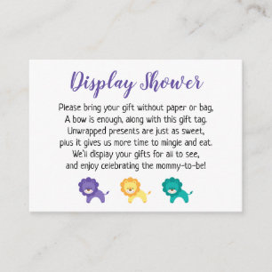 Lions colorés Afficher la carte cadeau Baby shower