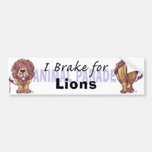 Lions mignons Je freine pour Lions Bumper Sticker