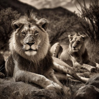 Lion's Rest - Puzzle noir et blanc