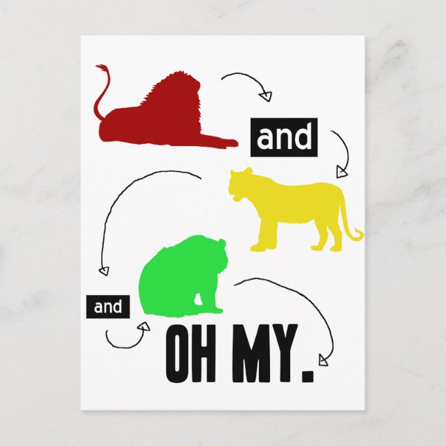 lions, tigres et ours OH MA carte postale (Devant)