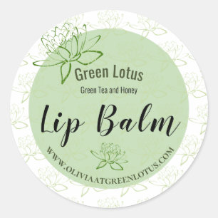 Lip Balm Produit Marketing Étiquette Vert Floral