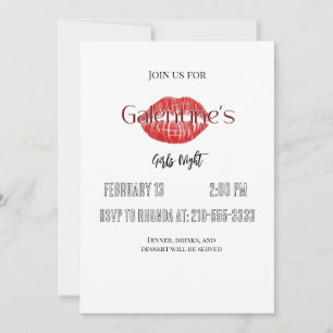 Lip Print Galentine's Invitation