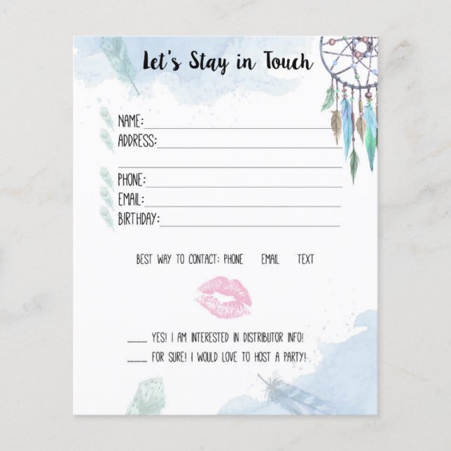 Lipsense Laisser rester en contact - carte de cont (Devant)
