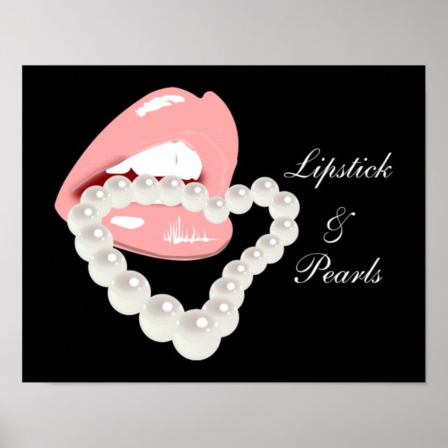 Lipstick and Pearls Poster (Devant)