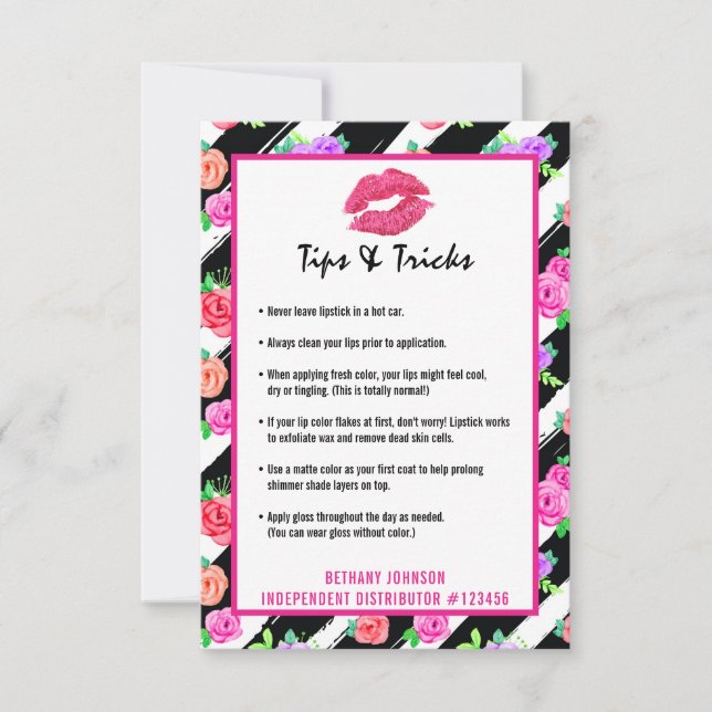 Lipstick Distributeur Lip Tips & Tricks Kiss Card (Devant)