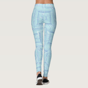 Liquid Ice Luxe - Leggings Motifs Aqua futuristes