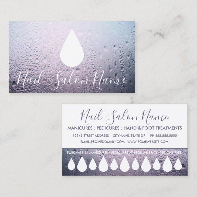 liquide salon à ongles baisse la fidélité carte pu (Devant / Derrière)